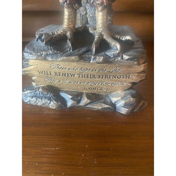 Majestic Eagle Sculpture Wildlife Patriotic Decor 20" Brown Realistic Art - Picture 3 of 5